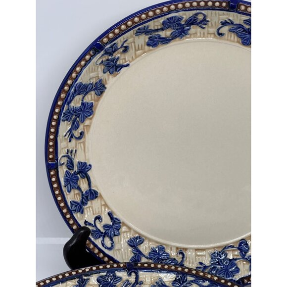 Temp-tations By Tara Floral Lace Blue White Dinner Plates 10" Set 4 Stoneware - Picture 7 of 8